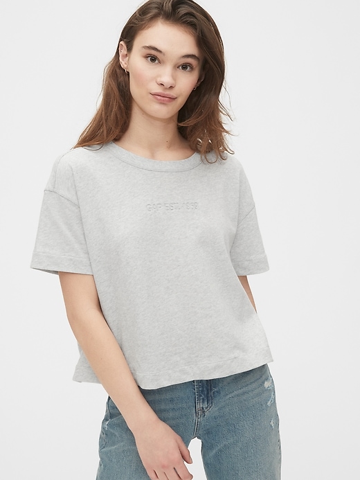 View large product image 1 of 1. Gap Logo Cropped T-Shirt