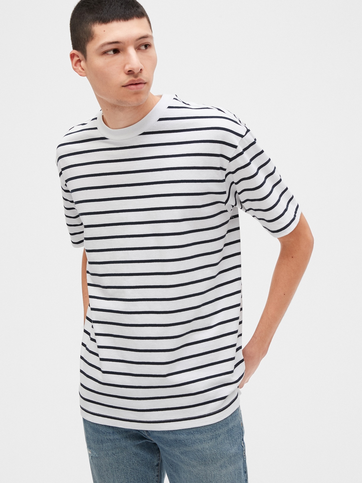 Big Boys' Flag Stripe Logo T-Shirt