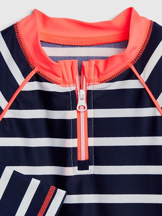 Image number 3 showing, Baby Stripe Rash Guard One-Piece