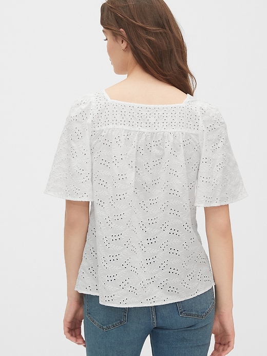 Image number 2 showing, Eyelet Peasant Top