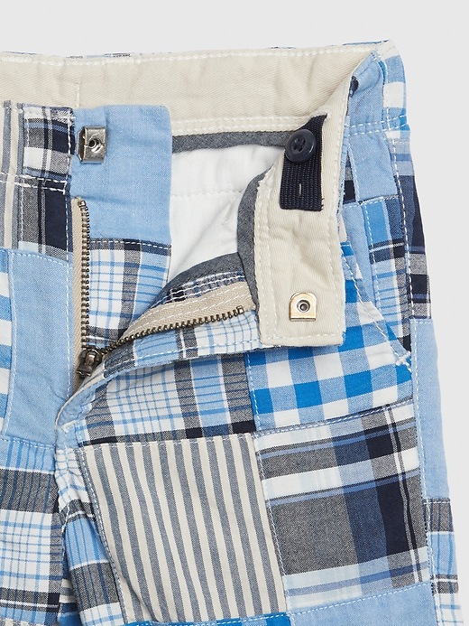 2 of 8 showing, with the color patchwork plaid of product Toddler Plaid Patchwork Shorts