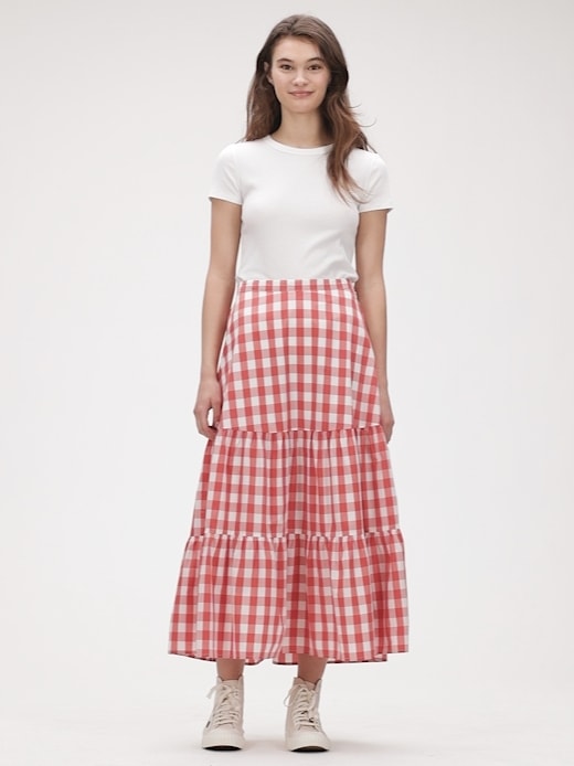 Gap clearance gingham skirt