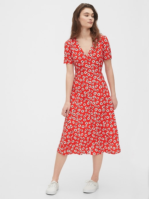 View large product image 1 of 1. Button-Front Midi Dress