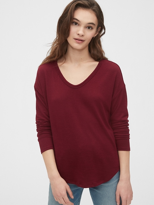 1 of 8 showing, with the color bell burgundy of product Softspun T-Shirt