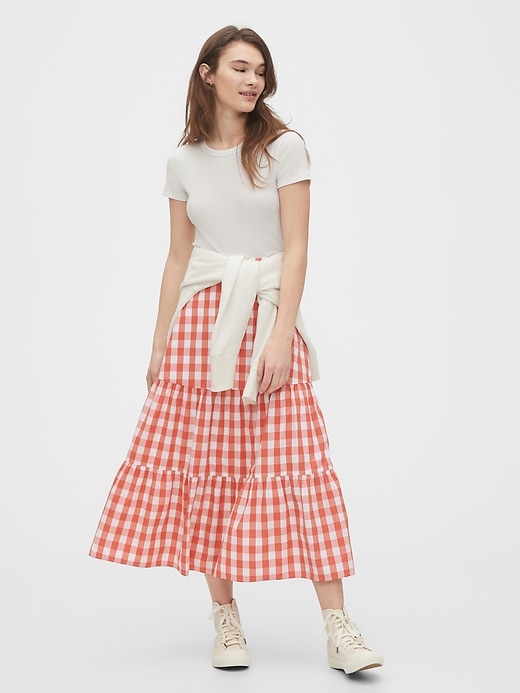 Image number 3 showing, Gingham Midi Skirt