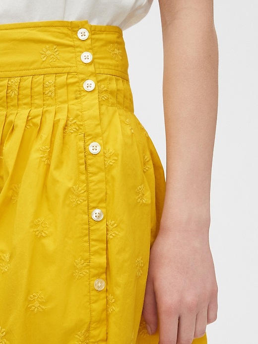 Image number 5 showing, Embroided Midi Skirt in Poplin