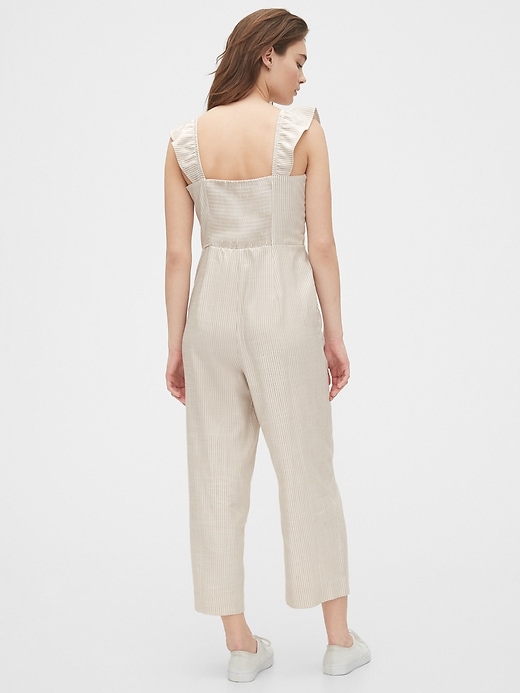 2 of 8 showing, with the color neutral stripe of product Ruffle Jumpsuit