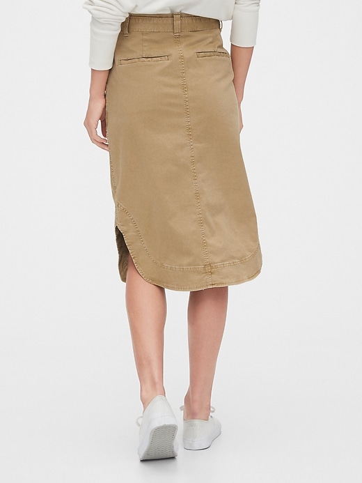 Image number 2 showing, Khaki Shirttail Midi Skirt