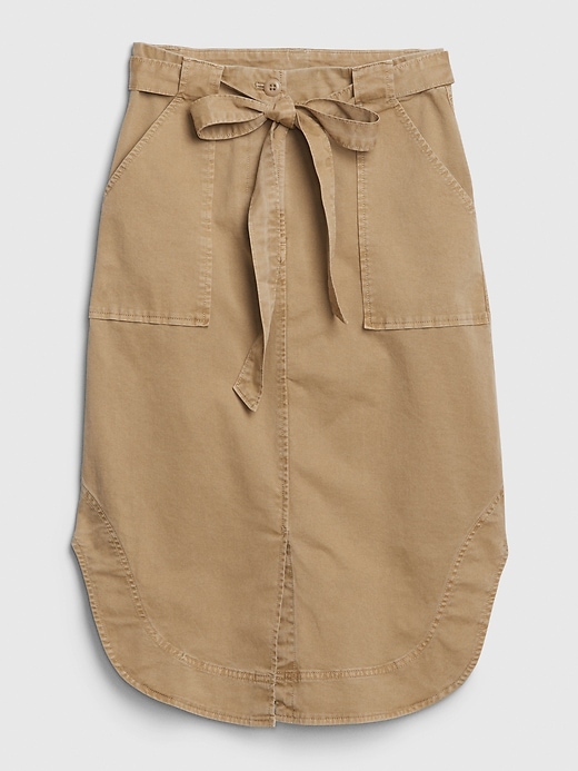 Image number 6 showing, Khaki Shirttail Midi Skirt