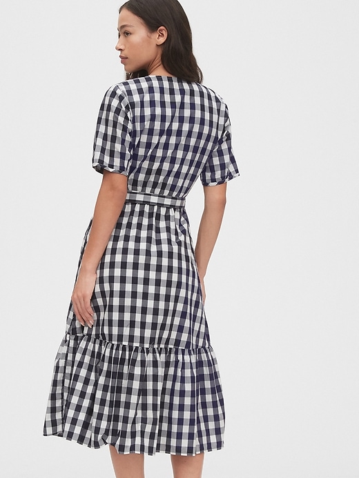 Image number 2 showing, Gingham Wrap Midi Dress