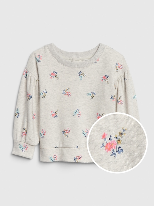 1 of 8 showing, with the color grey heather of product Baby Volume-Sleeve Sweatshirt