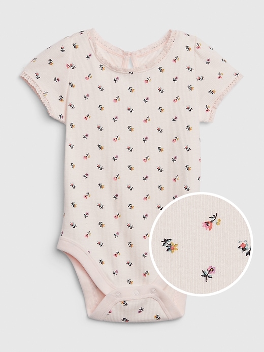 View large product image 1 of 1. Baby Picot Trim Bodysuit