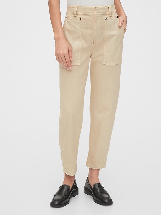 1 of 8 showing, with the color french vanilla cream of product Barrel Khaki Pants