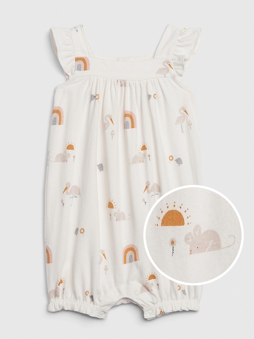 Image number 1 showing, Baby Organic Cotton Flutter Shorty One-Piece