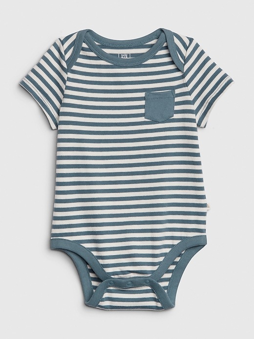 Image number 1 showing, Baby Organic Cotton Stripe Bodysuit