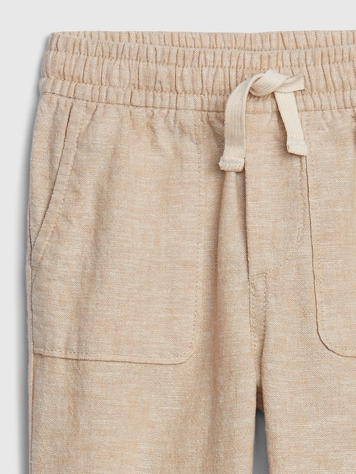 Image number 3 showing, Toddler Slim Linen Pull-On Joggers