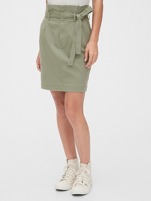 Image number 1 showing, Paperbag Mini Skirt in TENCEL&#153Lyocell