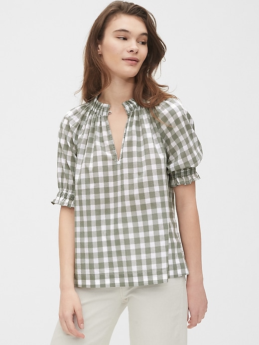 Image number 1 showing, Keyhole Top in Poplin