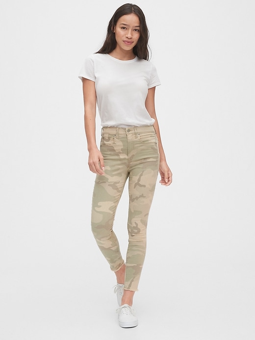 Image number 3 showing, High Rise Camo True Skinny Ankle Jeans with Secret Smoothing Pockets