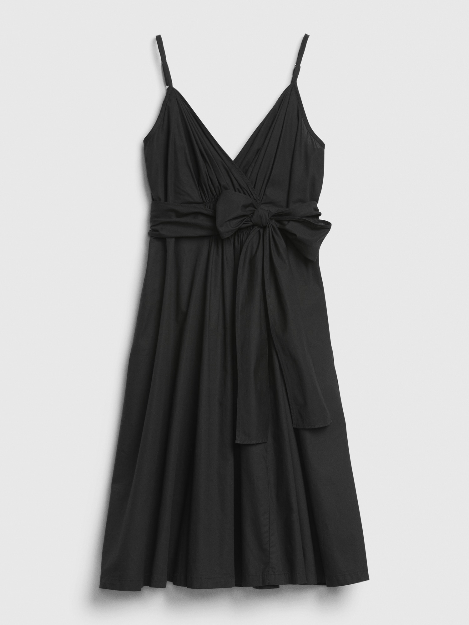 wrap front pleated cami dress