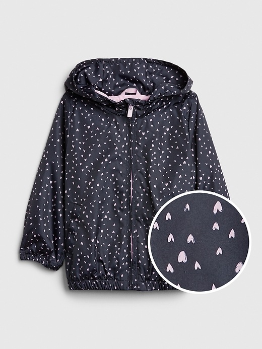 1 of 8 showing, with the color hearts of product Toddler Heart Jersey-Lined Windbuster
