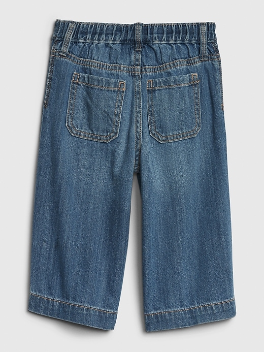 Image number 2 showing, Toddler Organic Cotton Wide-Leg Crop Jeans
