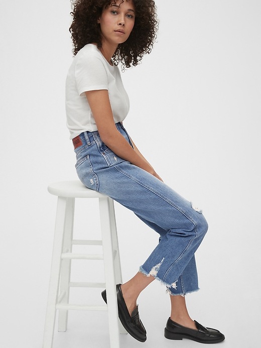 Image number 7 showing, 1969 High Rise Distressed Straight Leg Jeans