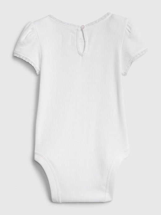 2 of 8 showing, with the color white of product Baby First Favorite Short Sleeve Bodysuit (3-Pack)