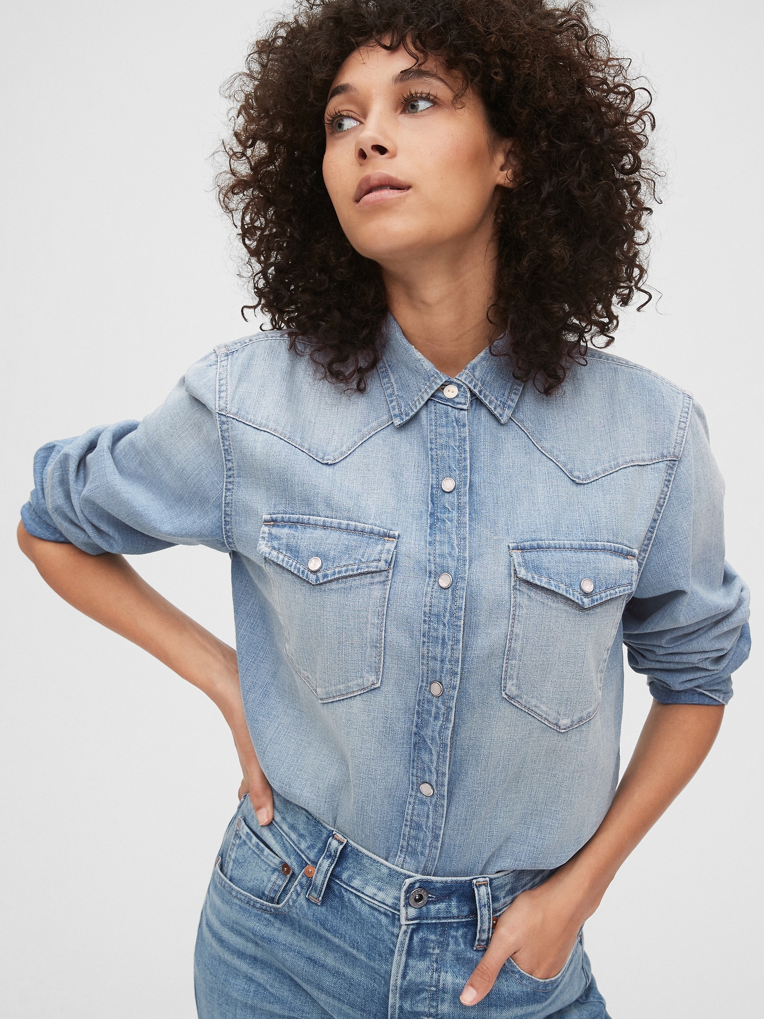 Denim Western Shirt in Slim Fit | Gap