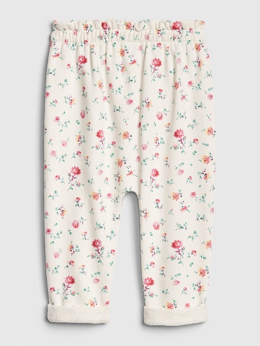 2 of 8 showing, with the color ivory frost of product Baby Floral Pull-On Pants