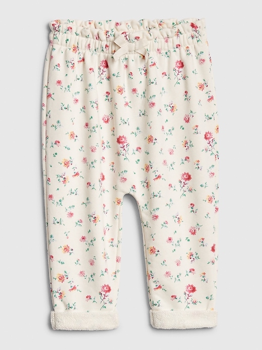 1 of 8 showing, with the color ivory frost of product Baby Floral Pull-On Pants