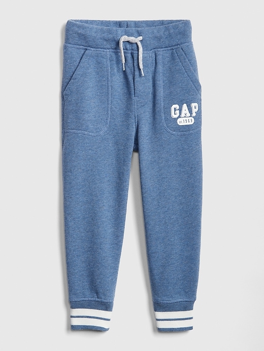 1 of 8 showing, with the color blue heather of product Toddler Gap Logo Pull-On Joggers