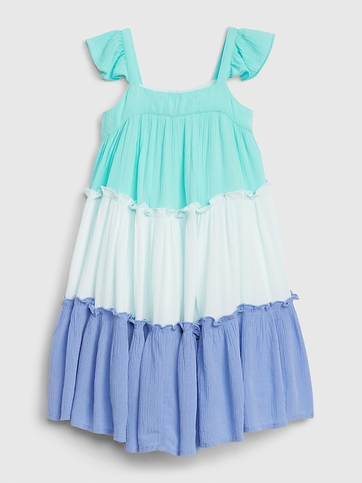 Image number 1 showing, Toddler Three-Tiered Blue Dress