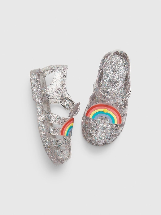 1 of 8 showing, with the color clear sky of product Toddler Rainbow Jelly Sandals