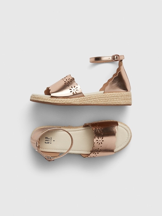 View large product image 1 of 1. Kids Metallic Espadrille Sandals