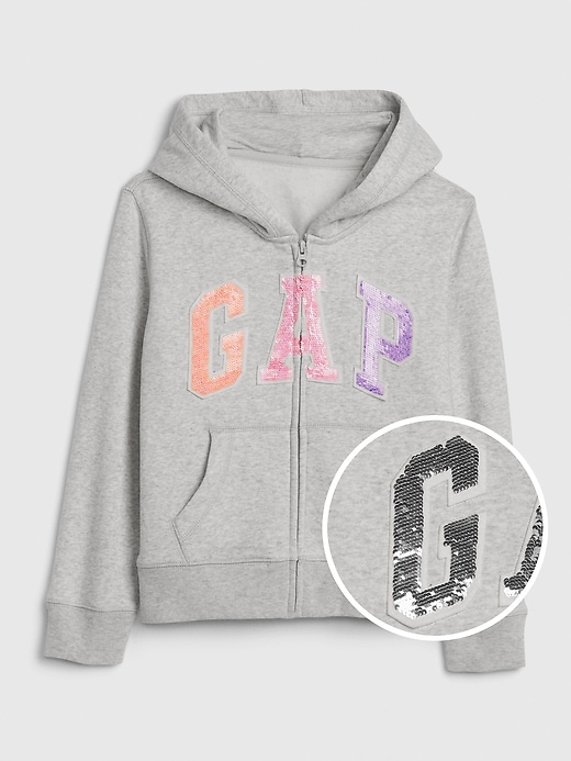 Image number 3 showing, Kids Gap Logo Flippy Sequin Hoodie Sweatshirt