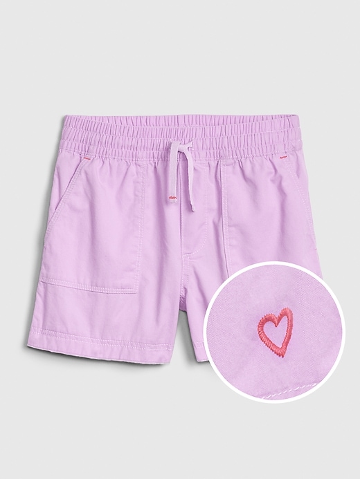 1 of 8 showing, with the color lavender pink of product Kids Easy Twill Shorts