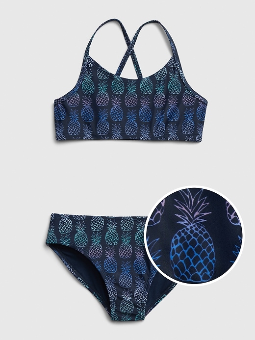 Image number 1 showing, Kids Strappy Pineapple Swim Two-Piece
