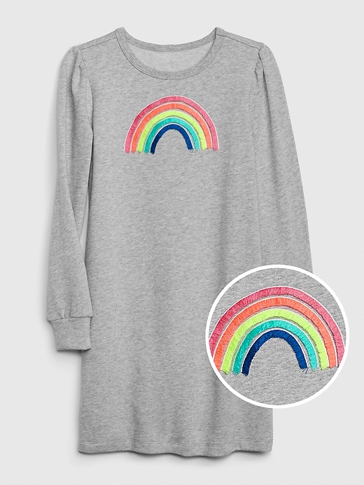 Image number 1 showing, Kids Rainbow Fringe Dress