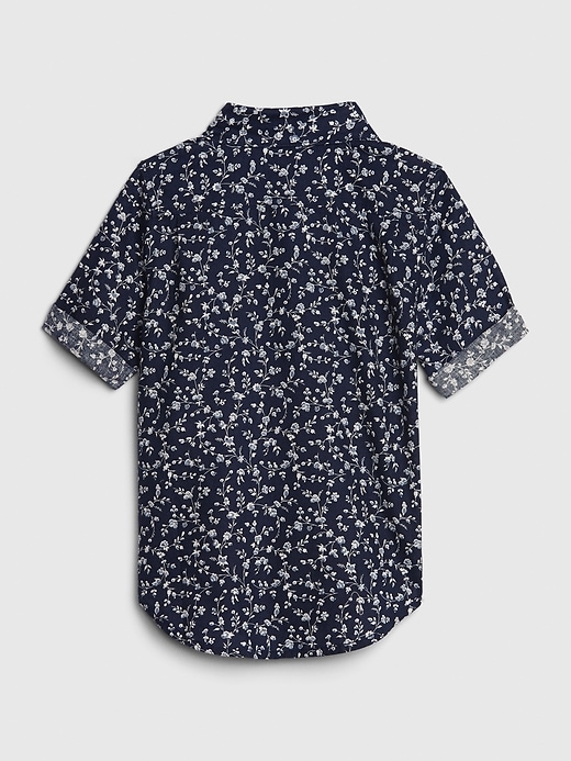 View large product image 2 of 3. Toddler Floral Button Down Short Sleeve Shirt.