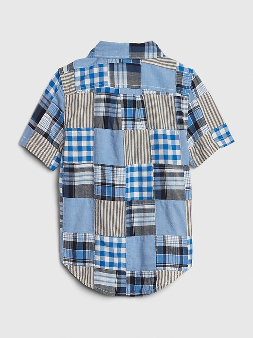 View large product image 2 of 3. Toddler Patchwork Button Down Shirt
