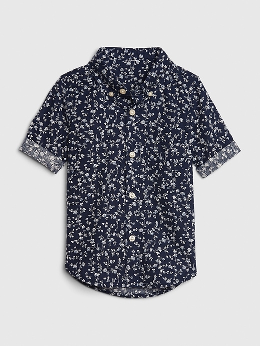 View large product image 1 of 3. Toddler Floral Button Down Short Sleeve Shirt.