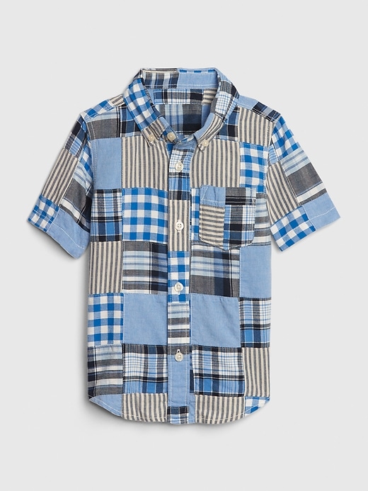 View large product image 1 of 3. Toddler Patchwork Button Down Shirt