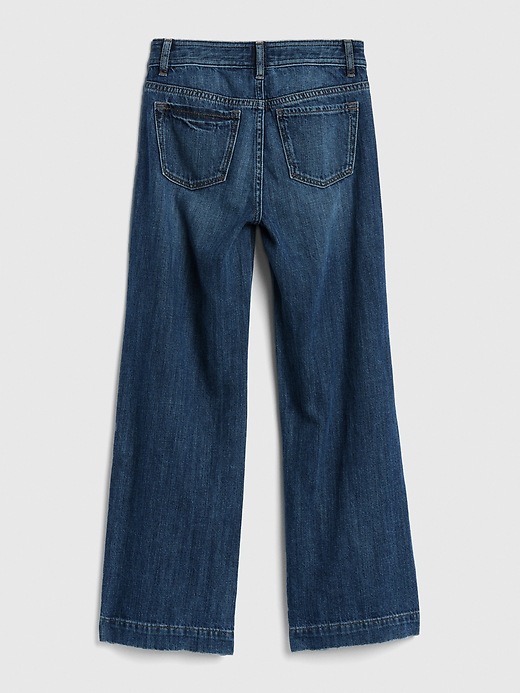 Image number 3 showing, Kids Organic Cotton High Rise Wide-Leg Jeans