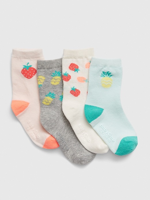 View large product image 1 of 1. Toddler Fruit-Print Crew Socks (4-Pack)