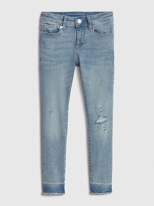 Image number 1 showing, Kids Super Skinny Distressed Jeans with Stretch