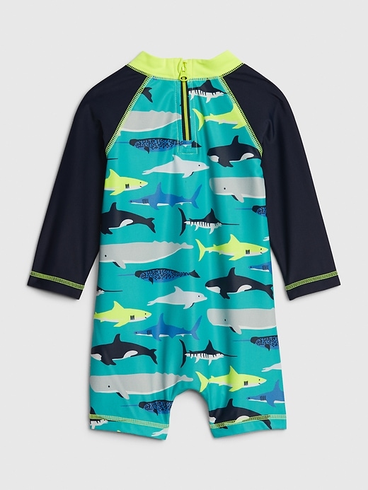 Image number 2 showing, Baby Shark Rash Guard One-Piece