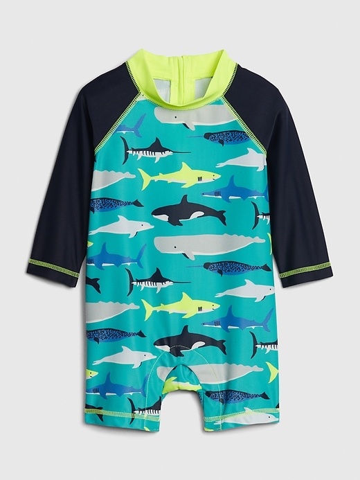 Image number 1 showing, Baby Shark Rash Guard One-Piece