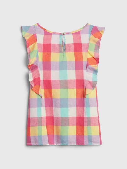 Image number 3 showing, Kids Ruffle Plaid Top