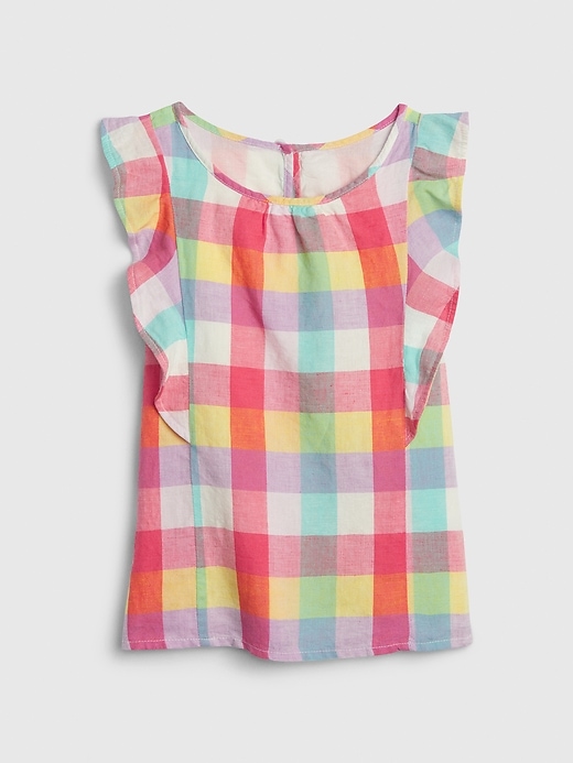 Image number 1 showing, Kids Ruffle Plaid Top